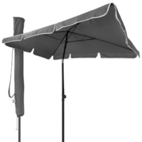 Parasol rectangulaire 2x1.25m avec housse de protection gris VOUNOT