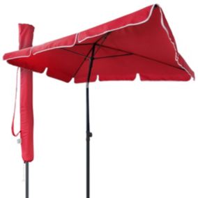 Parasol rectangulaire 2x1.25m avec housse de protection rouge VOUNOT