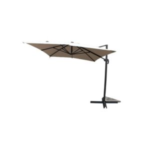 Parasol rectangulaire écru avec LED 395 x 295 cm CALVIA degrés Parasol rectangulaire écru avec LED 395 x 295 cm CALVIA