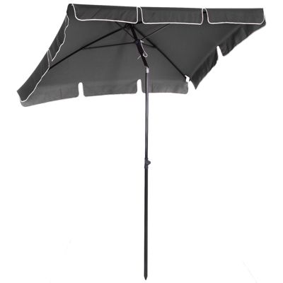 Parasol rectangulaire inclinable alu acier polyester haute densité diamètre 2 m gris