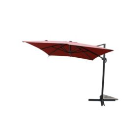 Parasol rectangulaire terracotta avec LED 395 x 295 cm CALVIA degrés Parasol rectangulaire terracotta avec LED 395 x 295 cm CALVIA