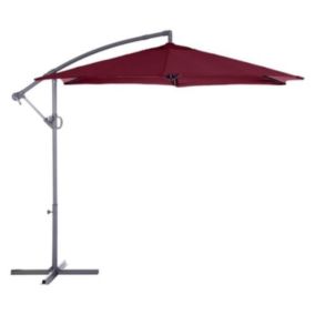 Parasol rond décentré Janeiro 3 m bordeaux Hespéride