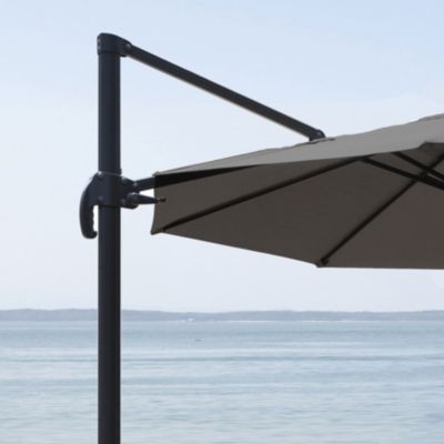 Parasol rond en aluminium et toile polyester avec pied en croix - Tobago Éco - diamètre 3 x 2,66 m - Jardiline
