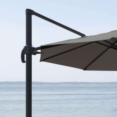 Parasol rond en aluminium et toile polyester avec pied en croix - Tobago Éco - diamètre 3 x 2,66 m - Jardiline