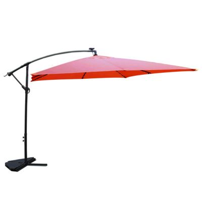 Parasol terracotta droit carré 3 x 3 m led degrés SOLENZARA