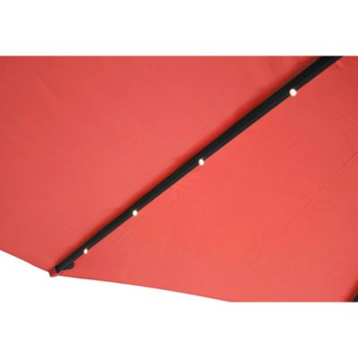 Parasol terracotta droit carré 3 x 3 m led degrés SOLENZARA