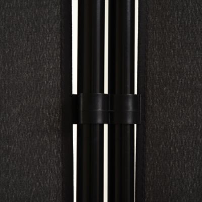 Paravent 3 panneaux sur pied brise-vue séparateur métal époxy polyester haute densité noir