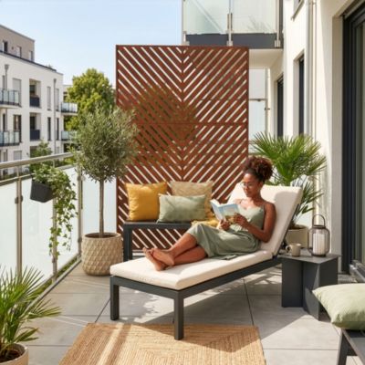 Paravent brise-vue Kekan acier corten 180 x 90 x 40 cm rouille casa.pro