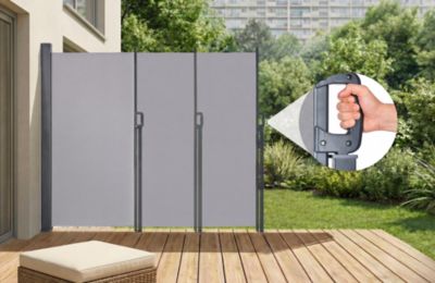 Paravent extérieur rétractable PILAT 3x1,6 m gris clair