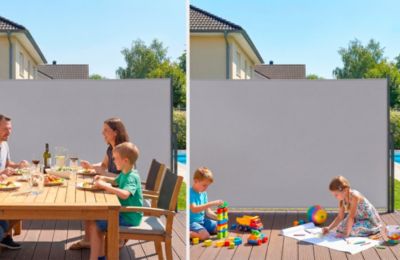 Paravent extérieur rétractable PILAT 3x1,6 m gris clair