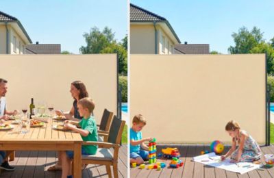 Paravent extérieur rétractable PILAT 5x1,8 m beige
