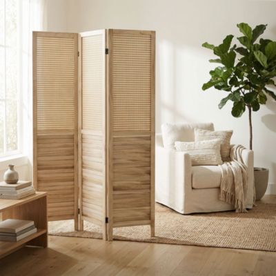 Paravent intérieur pliable ML-Design Osaka H170 cm naturel en bois 3 ...