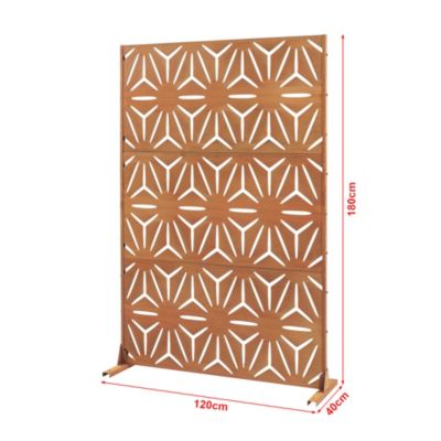 Paravent Kilsturd acier corten 180 x 120 x 40 cm rouille casa.pro