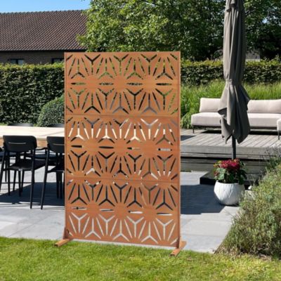 Paravent Kilsturd acier corten 180 x 120 x 40 cm rouille casa.pro