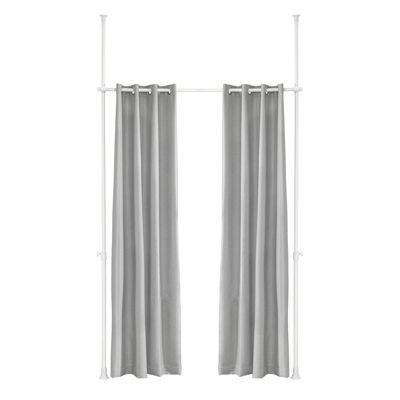 Paravent Modulable Occultant Télescopique, Séparateur de Pièces Réglable avec Isolation Thermique, Gris