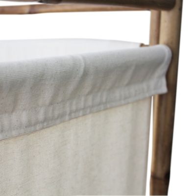 Paravent pliable en bambou et toile en polycoton Box & Beyon 3 pans
