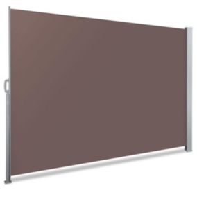 Paravent retractable avec housse de protection 1.4x3m Marron