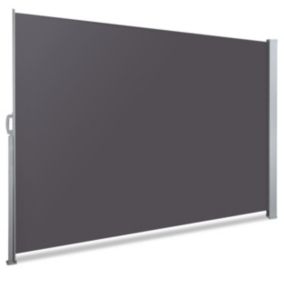 Paravent retractable avec housse de protection 1.8x3m Gris