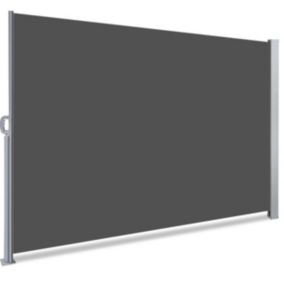 Paravent retractable avec housse de protection 140x300cm Gris VOUNOT