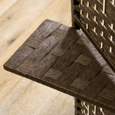 Paravent séparateur de pièce 4 panneaux pliables dim. 160L x 170H cm - 2 étagères - bois fibre papier brun