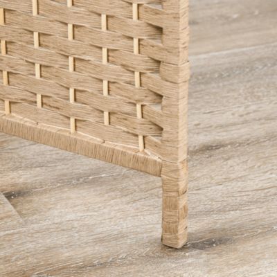 Paravent séparateur de pièce 4 panneaux pliables dim. 160L x 170H cm - 2 étagères - bois fibre papier naturel