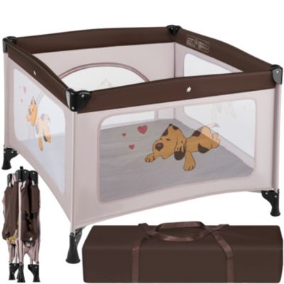 Parc bébé, lit de voyage pliant stable et pliable de manière compacte marron