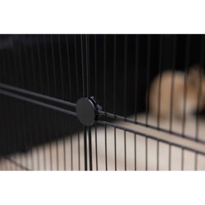 Parc modulable KERBL Hopsi 12 panneaux 35x35 cm métal noir intérieur extérieur