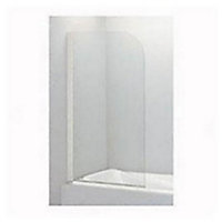 Pare-baignoire 1 volet pivotant 80 x 140 cm, verre transparent anticalcaire, profilé blanc, Schulte Capri