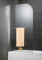 Pare-baignoire 1 volet pivotant 80 x 140 cm, verre transparent anticalcaire, profilé chrome, Schulte Capri