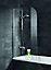 Pare-baignoire 1 volet pivotant 80 x 140 cm, verre transparent, profilé chrome, Schulte Capri