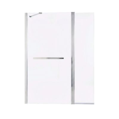 Pare-baignoire 1 volet + retour verre transparent anticalcaire GoodHome Nubia H. 150 x l. 124 cm