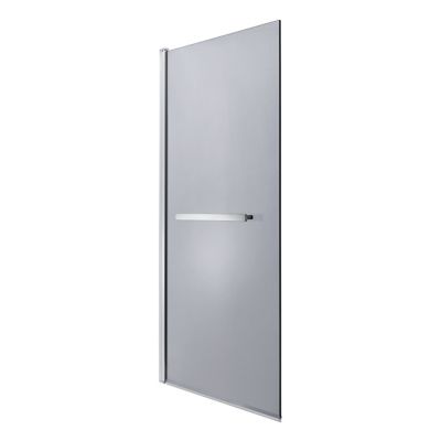Pare-baignoire 1 volet verre gris fumé anticalcaire GoodHome Nubia H. 150 x l. 95 cm