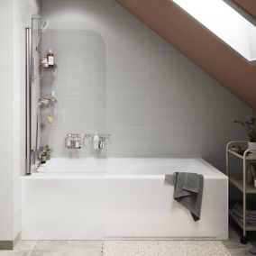 Joint d'étanchéité bas horizontal pour pare-baignoires, 100 cm, transparent pour  verre 4-5 mm