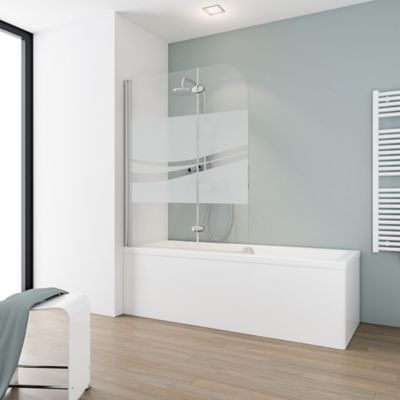 Pare Baignoire 125 X 140 Cm Schulte Paroi De Baignoire 3 Volets Pivotants Verre Transparent Anticalcaire Liane Castorama