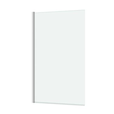 Pare-baignoire 140x80 cm, profilé aluminium chromé, Galedo, Essentiel