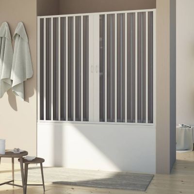 Pare baignoire 170 CM H150 en Plastique pvc modèle Delfi avec l'ouverture centrale