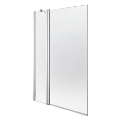 Pare-baignoire 2 volets verre transparent profilé finition poli GoodHome Calera H. 140 x l. 104 cm