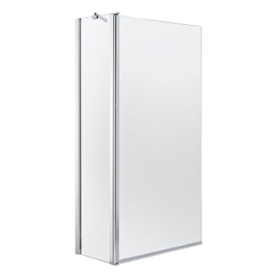 Pare-baignoire 2 volets verre transparent profilé finition poli GoodHome Calera H. 140 x l. 104 cm