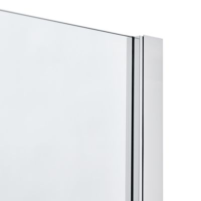 Pare-baignoire 2 volets verre transparent profilé finition poli GoodHome Calera H. 140 x l. 104 cm