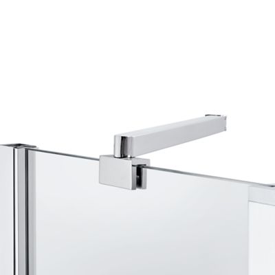 Pare-baignoire 2 volets verre transparent profilé finition poli GoodHome Calera H. 140 x l. 104 cm