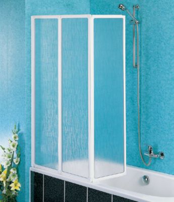 Meykoers Pare-baignoire 100x140cm Rabattable paroi de baignoire, 2 pliante  vitres pivotant, 6mm verre trempé