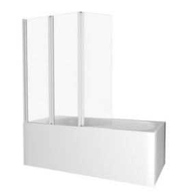 Pare baignoire à 3 volets pivotants (143x125 cm - Blanc)