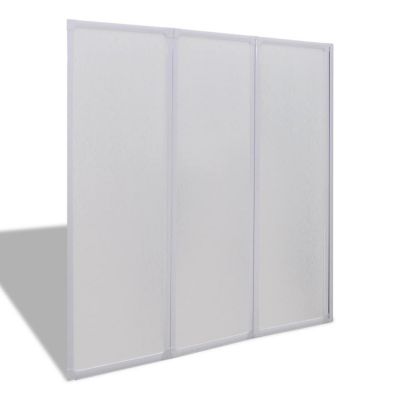 Pare baignoire à 3 volets rétractables (141x132 cm - Blanc)