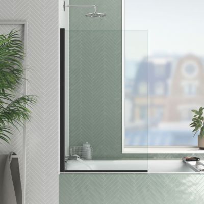 Pare-baignoire 70 x 120 cm noir mat Essentiel Galedo
