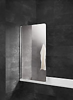 Pare-baignoire 80 x 140 cm, 1 volet, verre miroir