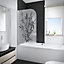 Pare-baignoire 80 x 140 cm, Schulte, paroi de baignoire 1 volet pivotant, verre transparent anticalcaire, Bamboo