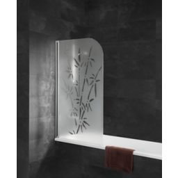 Pare-baignoire 80 x 140 cm, Schulte, paroi de baignoire 1 volet pivotant, verre transparent anticalcaire, Bamboo