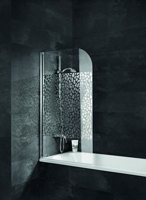 Pare baignoire pivotant noir 140 x 80cm Schulte