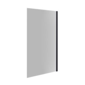 Pare-baignoire 80x140 cm verre anticalcaire 6mm fixe en aluminium Noir mat ESSEBAGNO