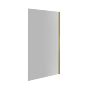 Pare-baignoire 80x140 cm verre anticalcaire 6mm fixe en aluminium Or brossé ESSEBAGNO